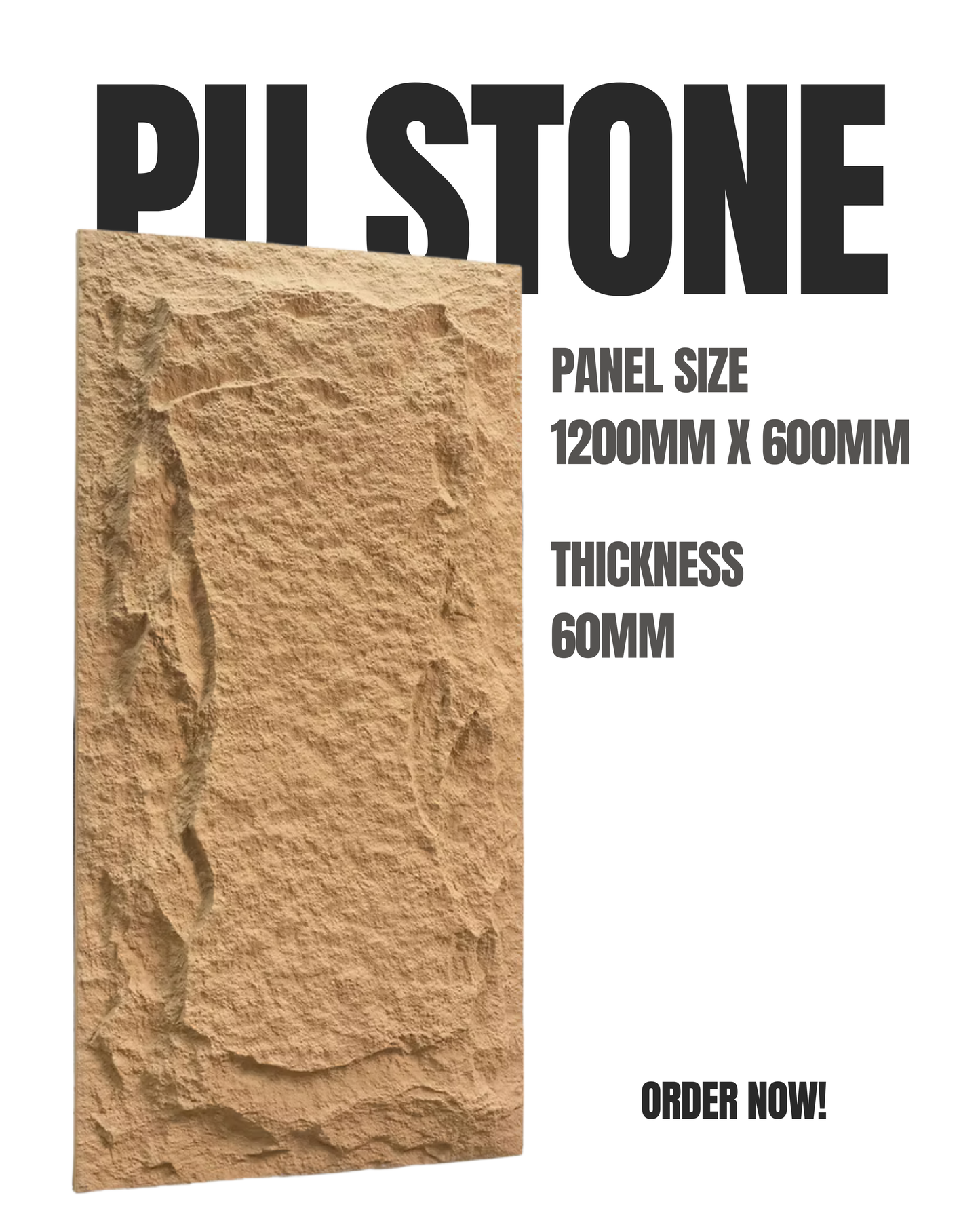 PU Stone Panel – Mega Stone Series (4ft x 2ft)