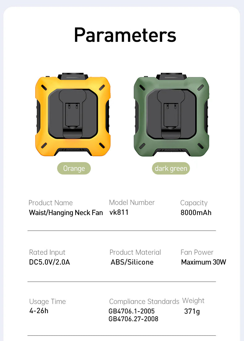 CoolBelt Pro – Wearable Waist Fan & Power Bank