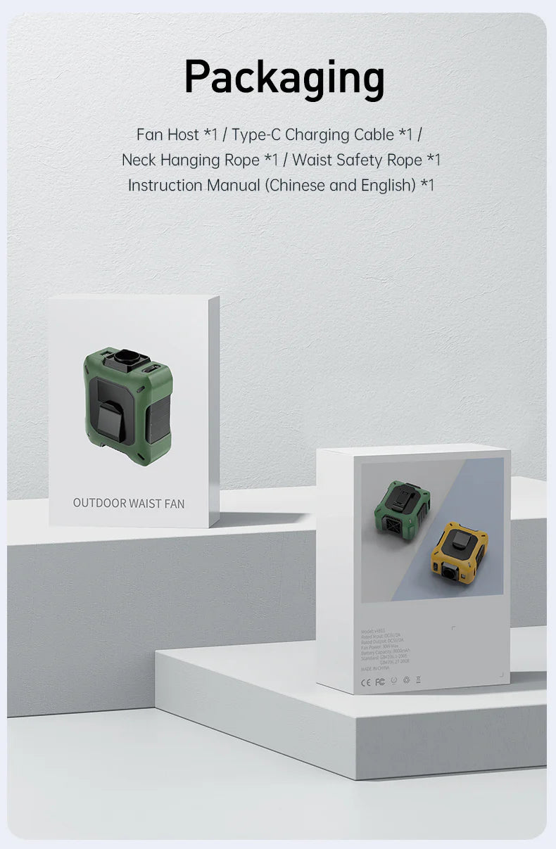 CoolBelt Pro – Wearable Waist Fan & Power Bank